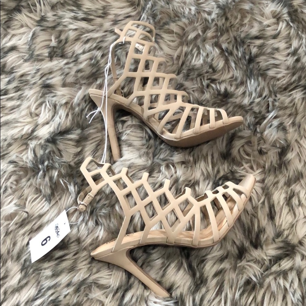 Target Mossimo taupe caged heels